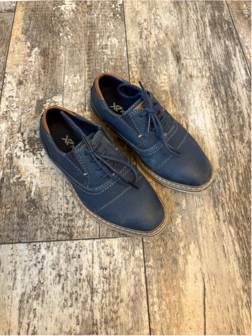 Xray Footwear Boys Navy Lace-Up Oxford Dress Shoes Size 12
